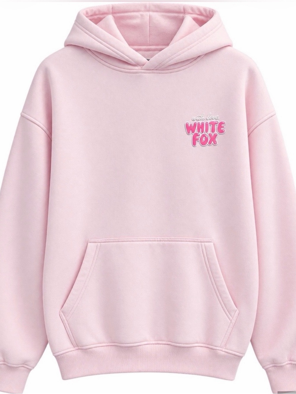 White Fox Pink Hoodie Sweatshirt Size XS/S
